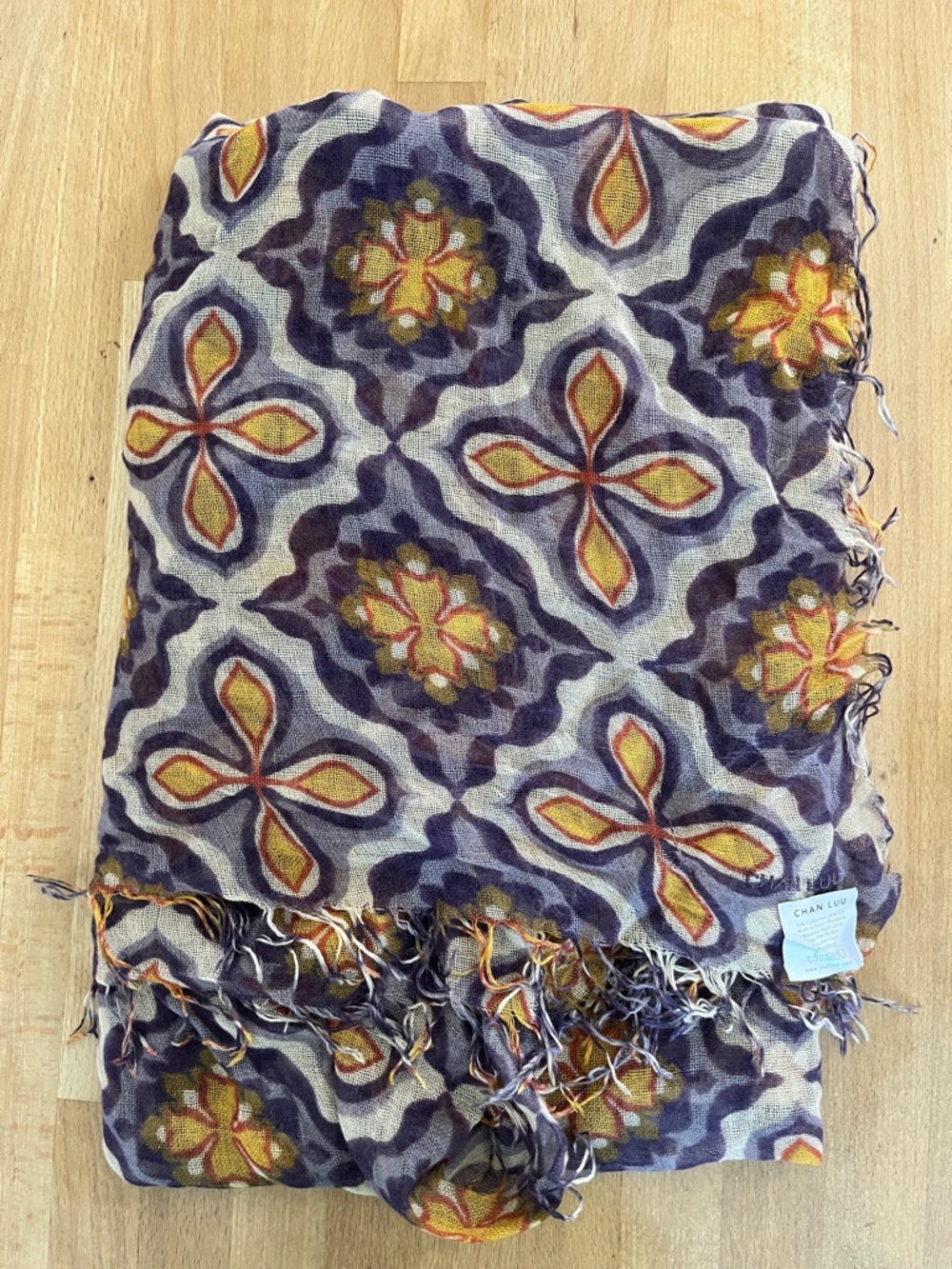 Chan Luu Cashmere/silk scarf in signature crux pattern (NWT)